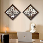 Wocred 2 PCS Square Wall Mirror, Gorgeous Rustic Farmhouse Accent Mirror - Image 2