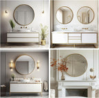 Sunniry Gold Round Mirror, 24 inch Circle Mirror, Round Wall Mounted Mirrors - Image 6