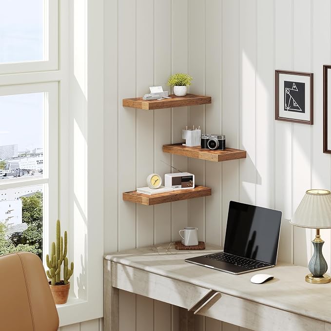RALGEND Floating Shelves for Wall, 1.5" Thick Wall Shelf Set of 3 - Image 8