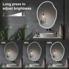 LED Bathroom Mirror with Lights, 25x35 in Asymmetrical Led Bathroom Mirror - Image 3