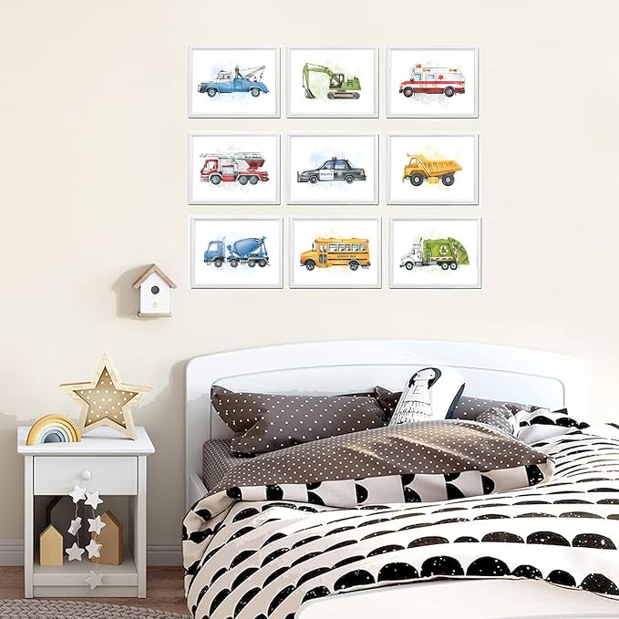 uniro Construction Room Decor for Boys, Truck Wall Art Print for Boys Room Decor - Image 3