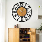 LEIKE Large Wall Clocks, Non Ticking, Battery Operated Rustic Round Modern Big - Image 4