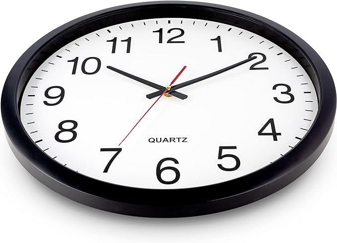 Bernhard Products Black Wall Clock Silent Non Ticking - Image 5