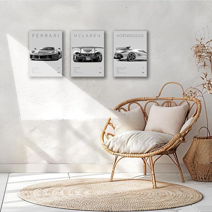 CSLGQGV Car Poster Vintage Racing Car Wall Art Supercar Canvas Prints Painting - Image 2