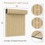 VEELIKE Tan Birch Wood Slat Wall Panels Peel and Stick Decorative Faux Wood - Image 9