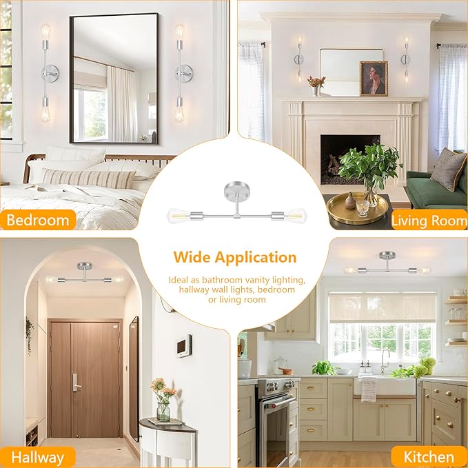 FadimiKoo 2-Light Brushed Nickel Vanity Lights - Image 7