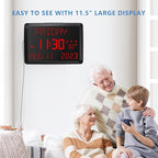 Raynic Digital Clock, 11.5" Large Display Digital Calendar Clock - Image 2