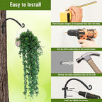 FEED GARDEN 2 Pack 12 Inch Hanging Plant Bracket Wall Hooks Decorative Plant - Image 6