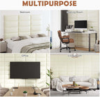 IFNOW Wall Mounted Upholstered Headboard King, 3D Peel and Stick Soundproof - Image 7