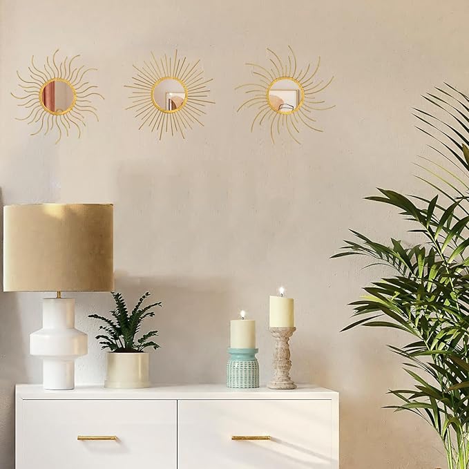 Mirror Decor Sunburst Mirrors Metal Sun Mirror Wall Decor Wall Mirror Home - Image 7