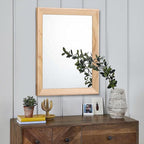 AAZZKANG Rustic Mirrors for Wall Rectangle Wood Frame Mirror Decorative for - Image 3