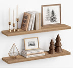Harwaya Light Wood Floating Shelves by Harwaya