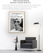 iHery Better Late Than Ugly Natural OAK Wood Audrey Hepburn Newspaper Trendy - Image 4