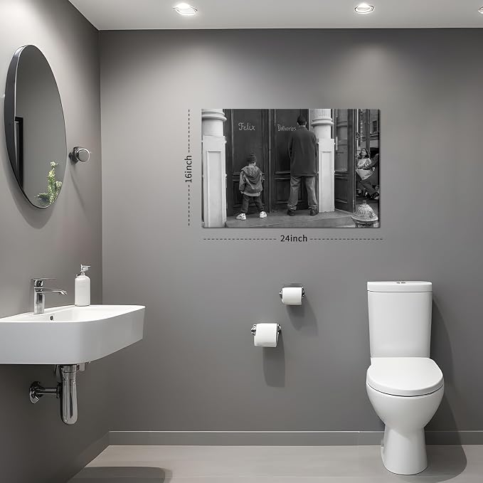 Funny Bathroom Wall Decor Black and White Wall Art - Image 3