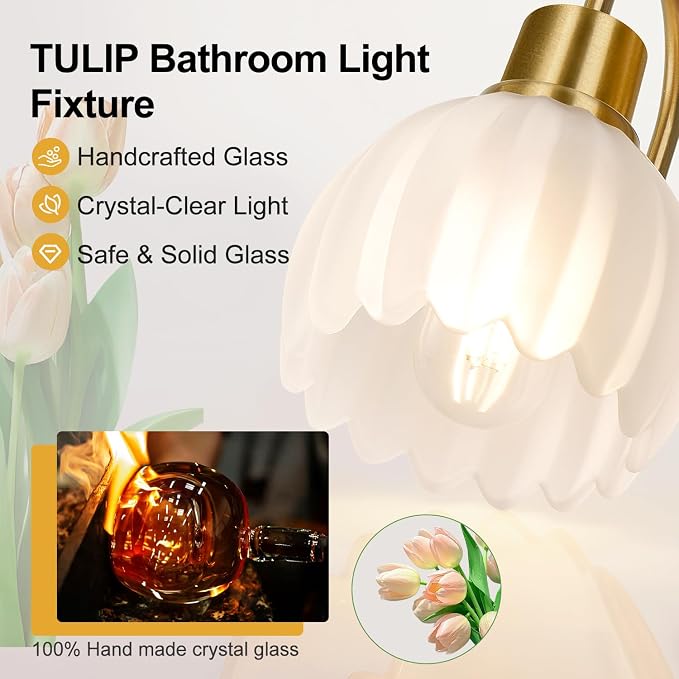 4-Light Bathroom Light Fixtures, Vintage Bathroom Vanity Lighting Fixtures Over - Image 3