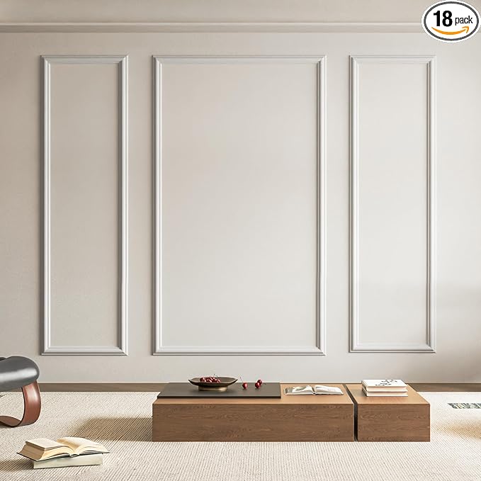 Art3d Pre-Cut Wall Molding Set of 3 pcs, Ready-to-Assemble Wainscoting Panels by Art3d