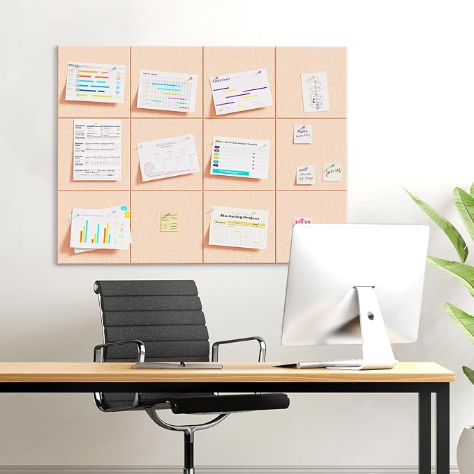 MaxGear Large Cork Board for Wall 36" x 24", Peach Beige Bulletin Board - Image 8