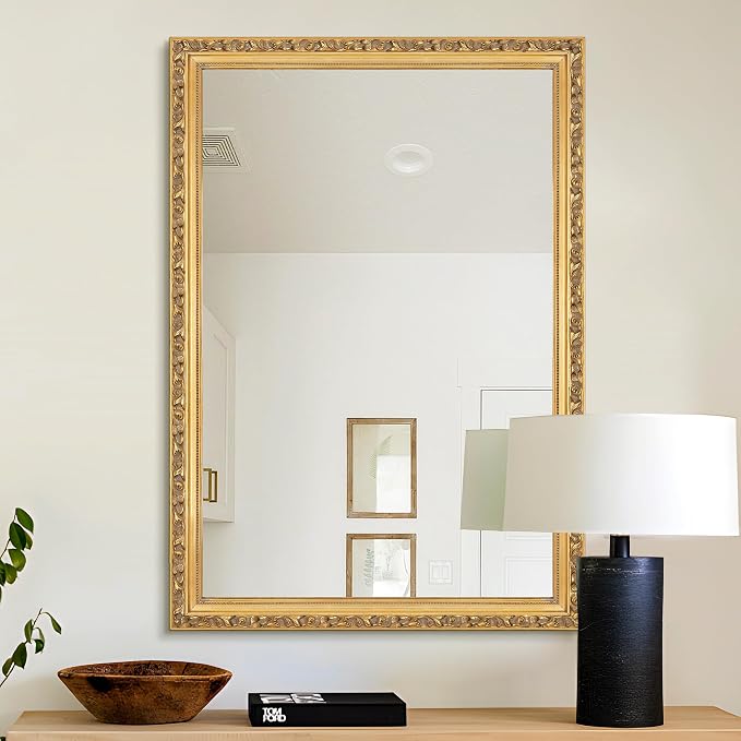 Gold Vintage Mirror, Decorative Mirrors - Image 2