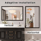 Amorho Bathroom Mirror Black, 55x40 Inch Thick Metal Framed Wall Mirrors - Image 7