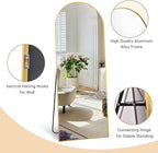 Dewfig 71"X26" Arched Full Length Mirror, Free Standing Leaning or Wall-Mounted - Image 7