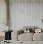 Abyssaly Peel and Stick Wallpaper 17.7" X 118" White Gray Wood Shiplap Contact - Image 2