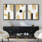 Large Framed Gold Abstract Geometric Wall Art - Image 4