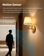 PUSU Motion Sensor Gold H9.6 inch Small Wall Sconces Set of 2, LED Cordless - Image 2