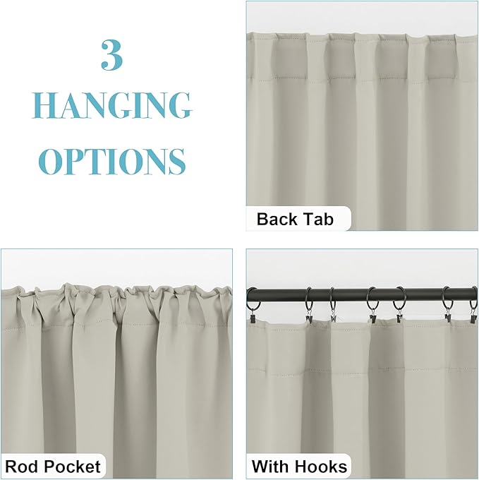 RYB HOME Blackout Curtains for Bedroom, Window Shades Thermal Insulating - Image 2