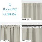 RYB HOME Blackout Curtains for Kitchen, Privacy Thermal Insulating Small Winow - Image 5