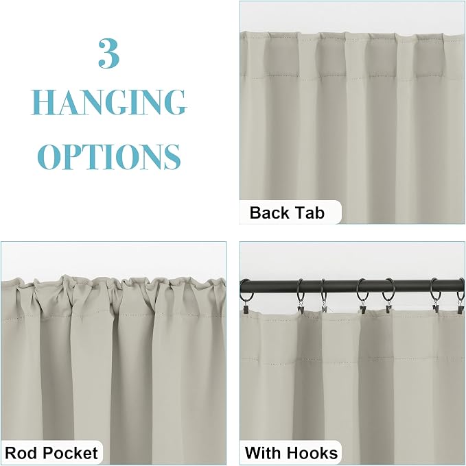 RYB HOME Blackout Curtains for Living Room, Privacy Thermal Insulating Window - Image 2
