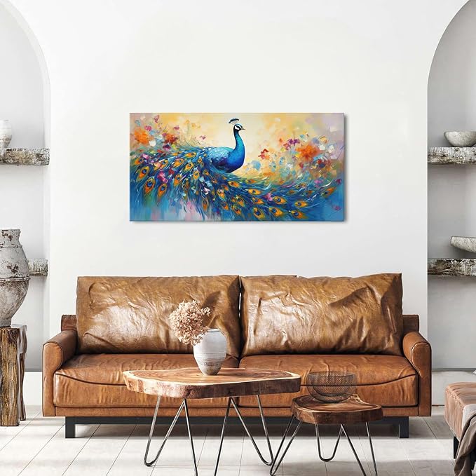 Abstract Peacock Wall Art Colorful Peacock Pictures Wall Decor Abstract Bird - Image 4