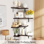 Love-KANKEI Corner Shelf Wall Mounted Set of 4, Floating Wall Shelves - Image 2