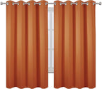 LEMOMO Orange Blackout Curtains 52 x 63 Inch Length/Set of 2 Curtain - Image 2