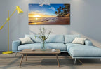 Beach Sunset Large Wall Art Tropical Palm Tree Canvas Paintings Coastal - Image 5