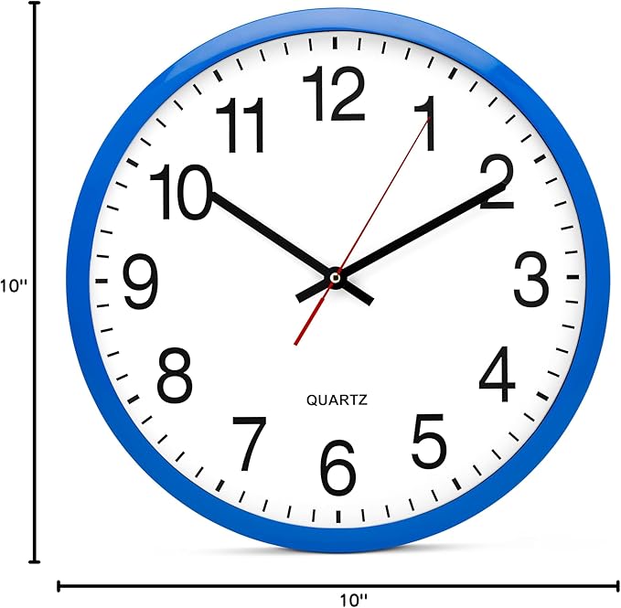 Bernhard Products Blue Wall Clock, Silent Non Ticking - Image 2
