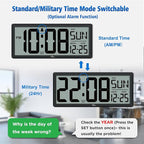 WallarGe 14.5'' Large Digital Wall Clock Battery Operated - Image 4