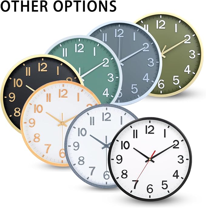 Wall Clocks Battery Operated 12 inch Modern Wall Clock, Silent Non Ticking Wall - Image 9