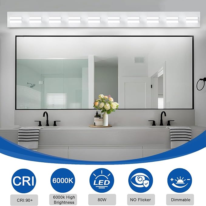 IZORRO LED Modern Bathroom Lights Fixtures, Matte White Acrylic Wall Lighting - Image 4