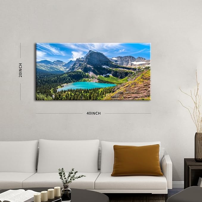 Glacier National Park Wall Art Saint Mary Lake Landscape Canvas Wall Decor - Image 2