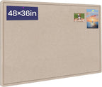 Large Bulletin Board, 48 X 36 inches Felt Board Notice Pin Board, Self-Adhesive by Hrrtyueg
