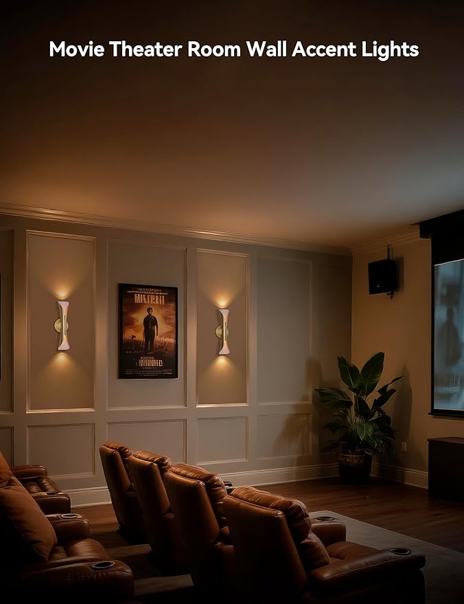 Tubicen Wall Sconces Gold Movie Theater Sconces Wall Lighting Up and Down 15.7" - Image 3