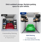 FLEXIMOUNTS 2x3ft Garage Shelving Wall-Mounted, Holds Up to 200 lbs, Garage - Image 4