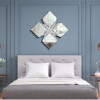 Crushed Diamond Decorative Mirror 22.25x22.25” Diamond Shape Glass Wall Mirror - Image 5