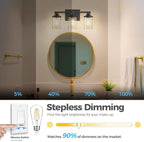 DORESshop 17 Inch Bathroom Light Fixtures, 3-Light Black Bathroom Lighting - Image 3