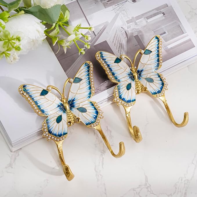 Vintage Wall Hooks Decorative Rack Hangers, 2 Pack Metal Wall Mounted Hook - Image 3