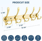 TICONN Wall Mounted Coat Rack, Five Heavy Duty Tri Hooks All Metal Construction - Image 2