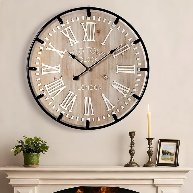 Vantic Farmhouse 30 Inch Extra Large Decorative Wall Clock by Vantic