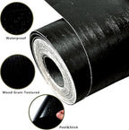 DESOMINOR 32FT Black Border Peel &Stick Black Wood Grain Wallpaper Border - Image 4