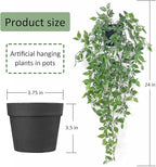 Fake Hanging Plants Artificial Small Potted Plants Mandala Leaves Faux Vines - Image 3