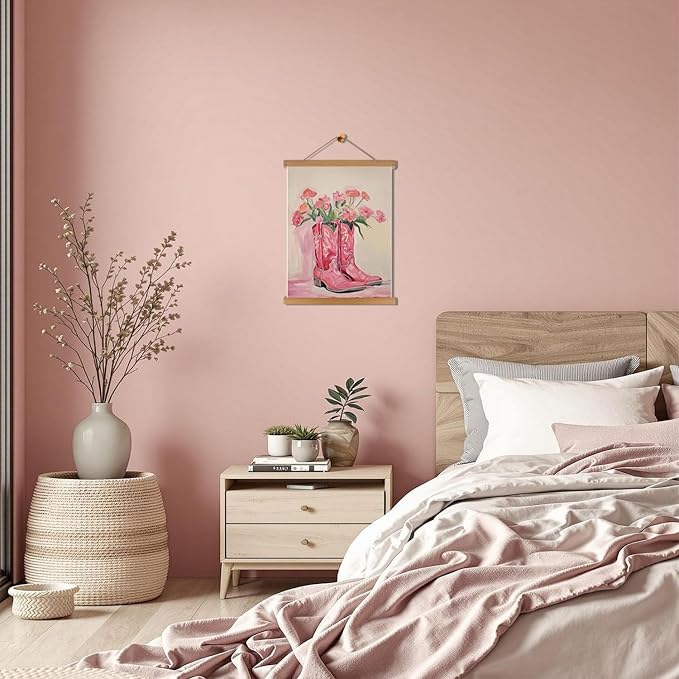 Pink Floral Cowboy Boots Wall Art, Vintage Cowboy Boots Canvas Wall Decor - Image 5